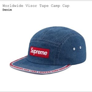 NWT authentic Supreme denim camp cap